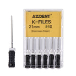Endo Hand K-Files Stainless Steel #40 21mm 6pcs/Pk - pairaydental.com