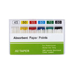 Absorbent Paper Points 0.02 Taper 15-40# 7 Models 200pcs/Pk