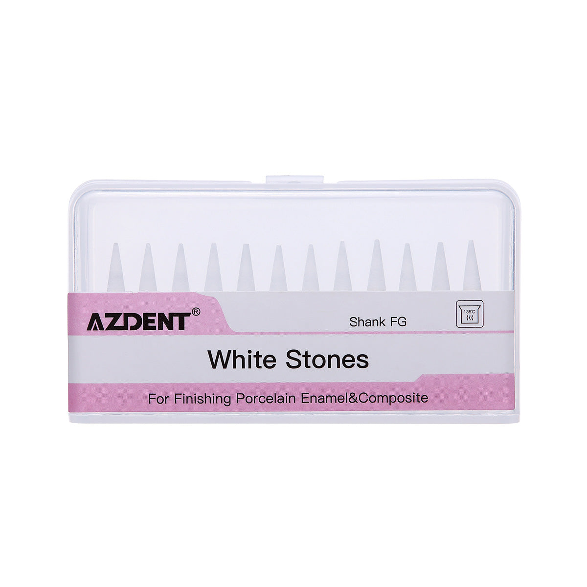 Dental White Stone Polishing FG Burs Cone Shape 12pcs/Box - pairaydental.com