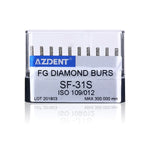 Dental Diamond Burs FG SF-31S Flat End Cylinder 10pcs/Box - pairaydental.com