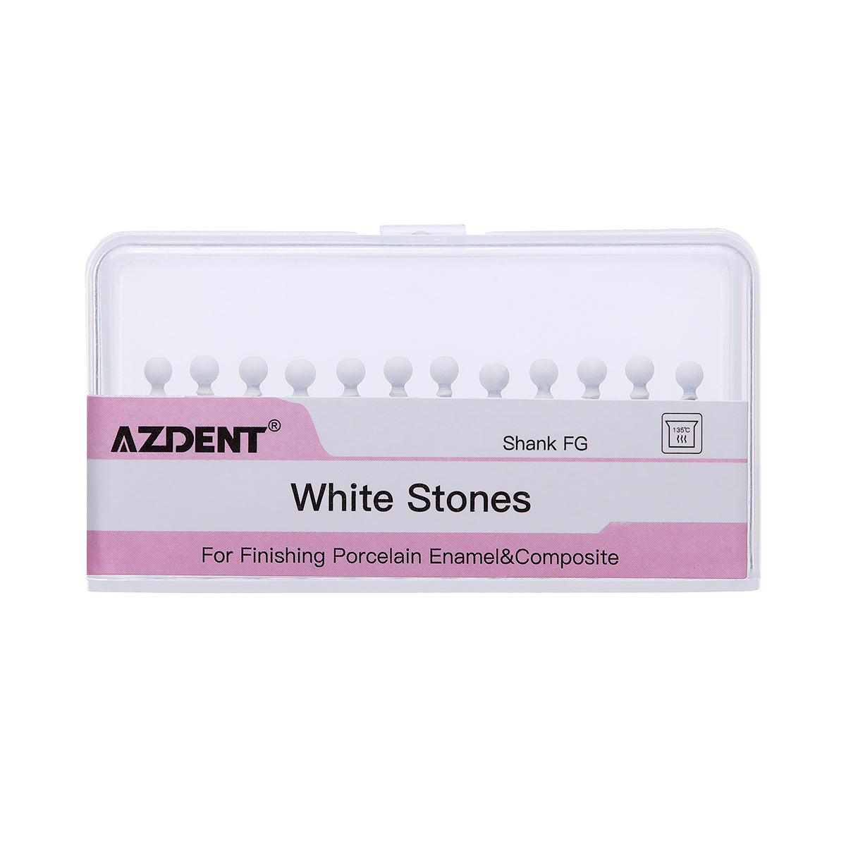 Dental White Stone Polishing FG Burs Round Shape 12pcs/Box - pairaydental.com