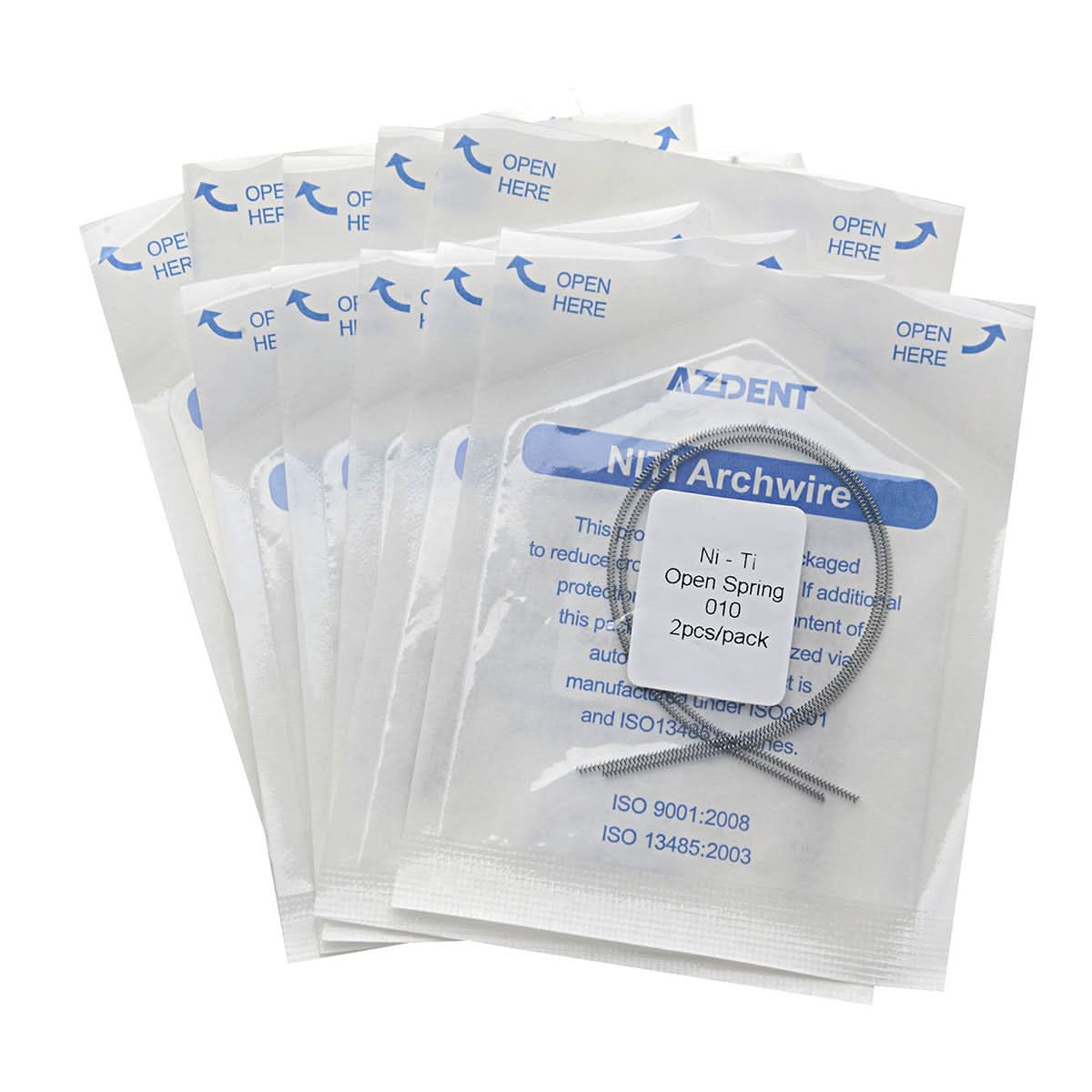 Orthodontic 0.010* 180mm Open Coil Spring NITI Alloy 2pcs/Pack - pairaydental.com