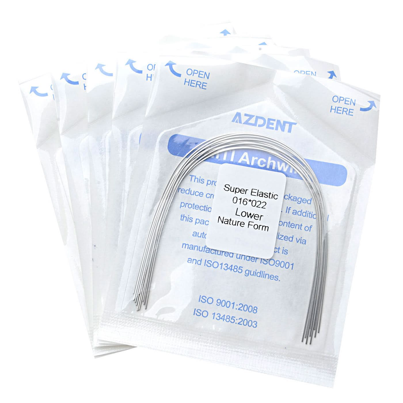 Archwire Niti Super Elastic Natural Rectangular 0.016-0.018 x 0.016-0.025 Upper/Lower 10pcs/Pack - pairaydental.com