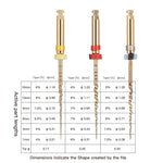 Endo NiTi Rotary Engine Files 25mm Assorted X1-X3 3pcs/Pack - pairaydental.com