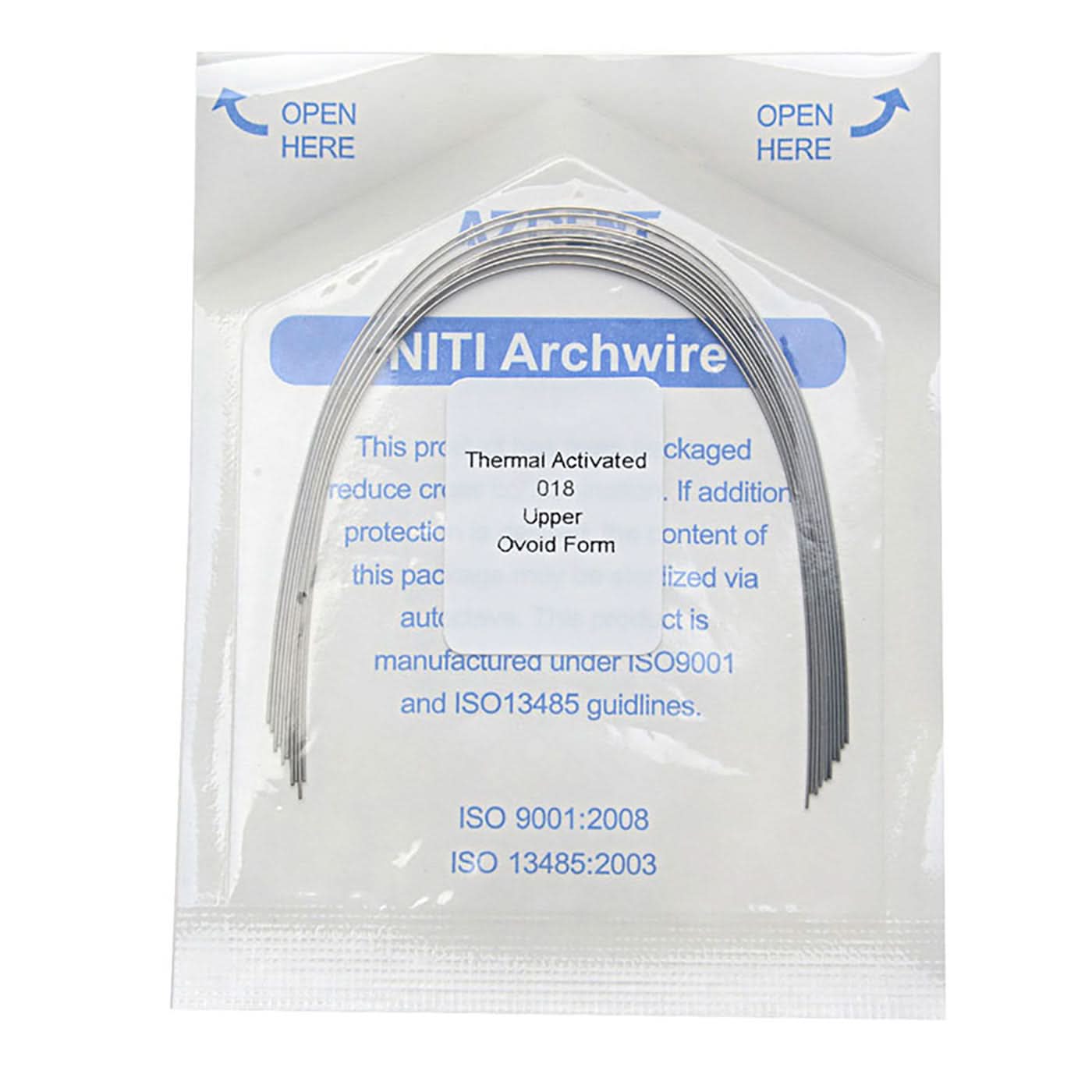 Archwire NiTi Thermal Active Ovoid Round 0.012-0.020 Upper/Lower 10pcs/Pack - pairaydental.com