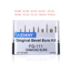 Dental Diamond Bur FG-111 Gingival Bevel Burs Kit 10pcs/Kit - pairaydental.com
