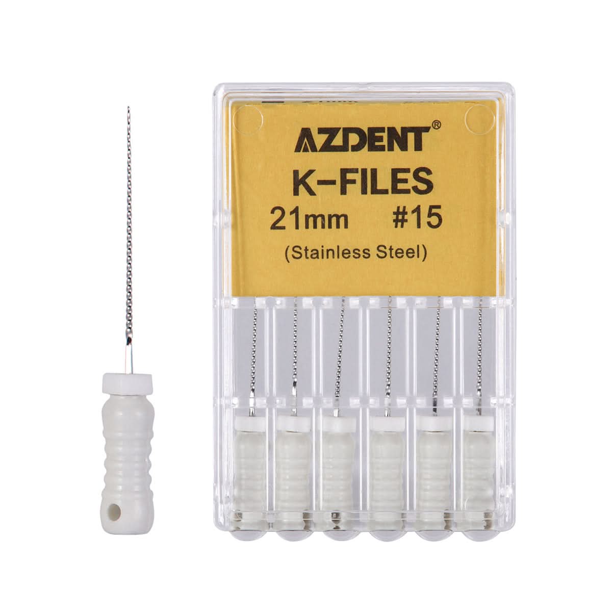 Endo Hand K-Files Stainless Steel #15 21mm 6pcs/Pk - pairaydental.com