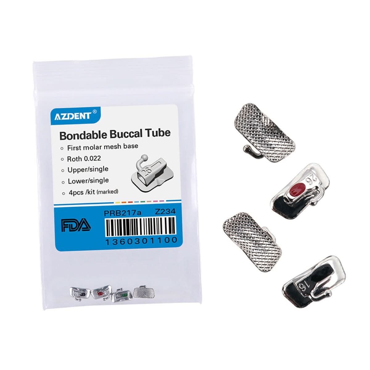 5 Packs Buccal Tube 1st Molar Bondable Convertible/Non-Conv. Roth/MBT/Edgewise 0.018/0.022 U1L1 - pairaydental.com