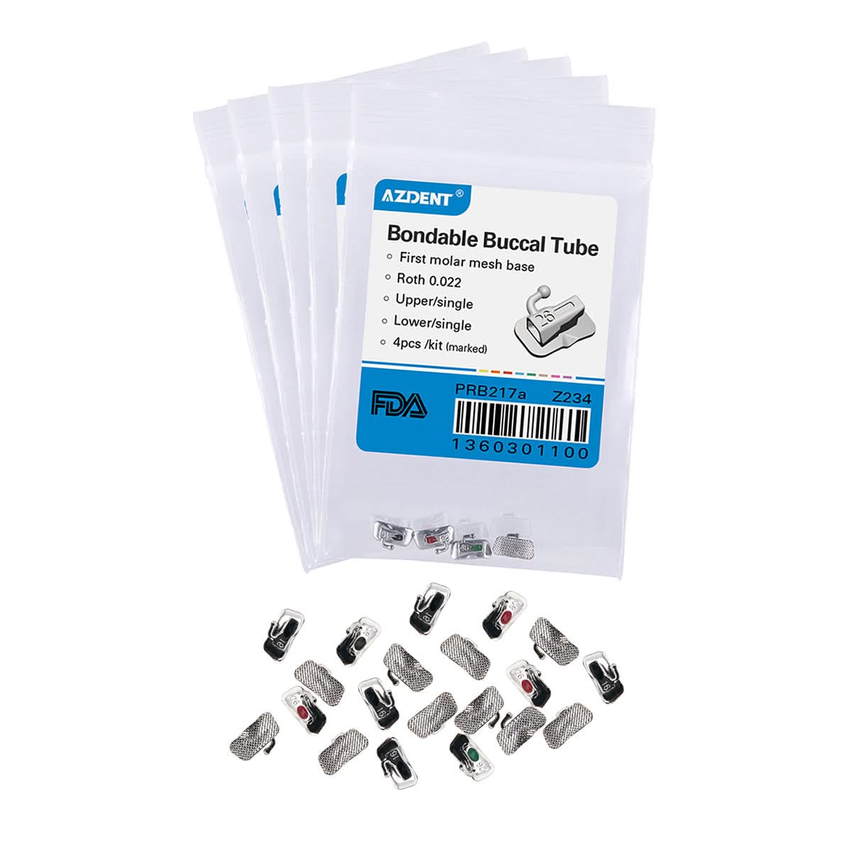 5 Packs Buccal Tube 1st Molar Bondable Convertible/Non-Conv. Roth/MBT/Edgewise 0.018/0.022 U1L1 - pairaydental.com