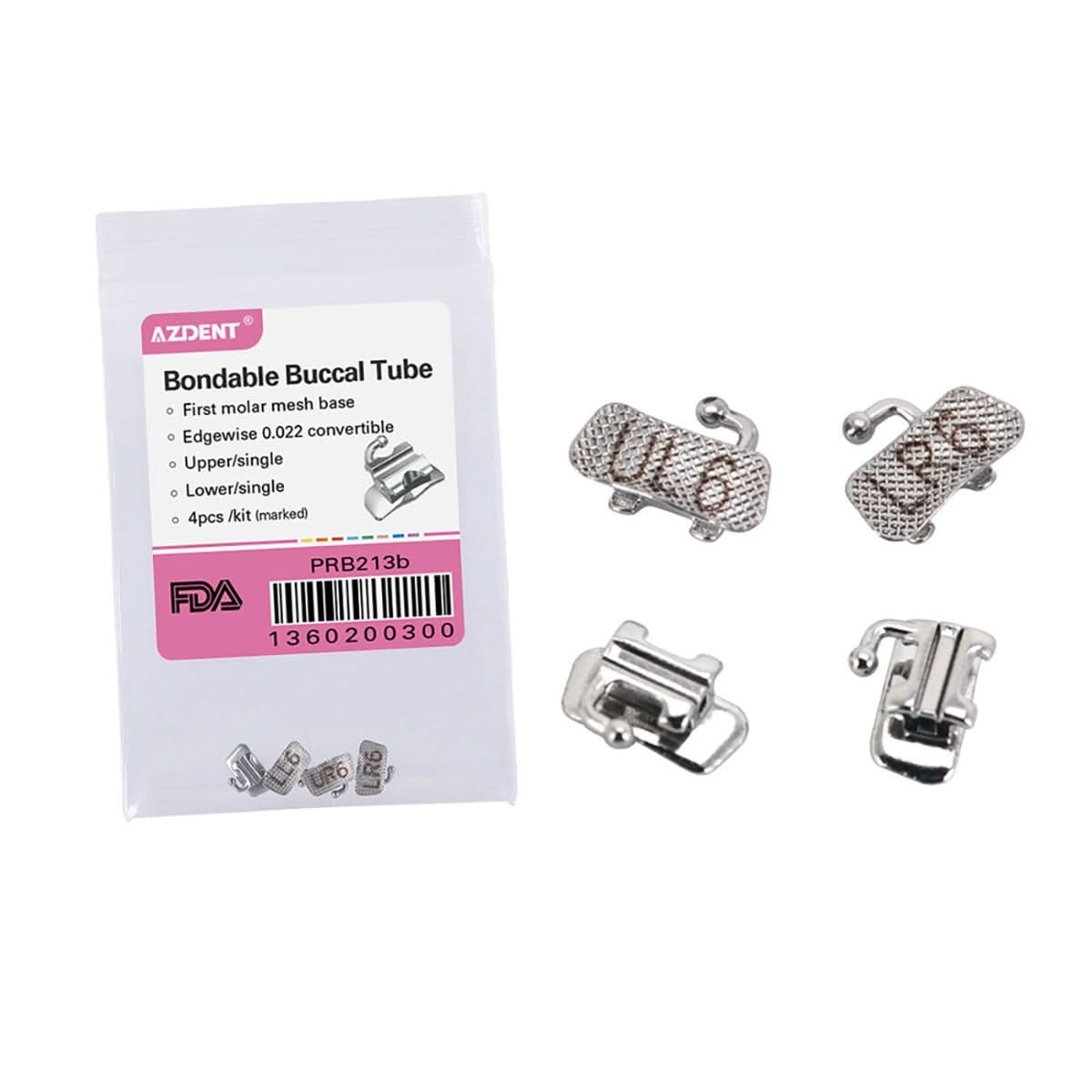 5 Packs Buccal Tube 1st Molar Bondable Convertible/Non-Conv. Roth/MBT/Edgewise 0.018/0.022 U1L1 - pairaydental.com