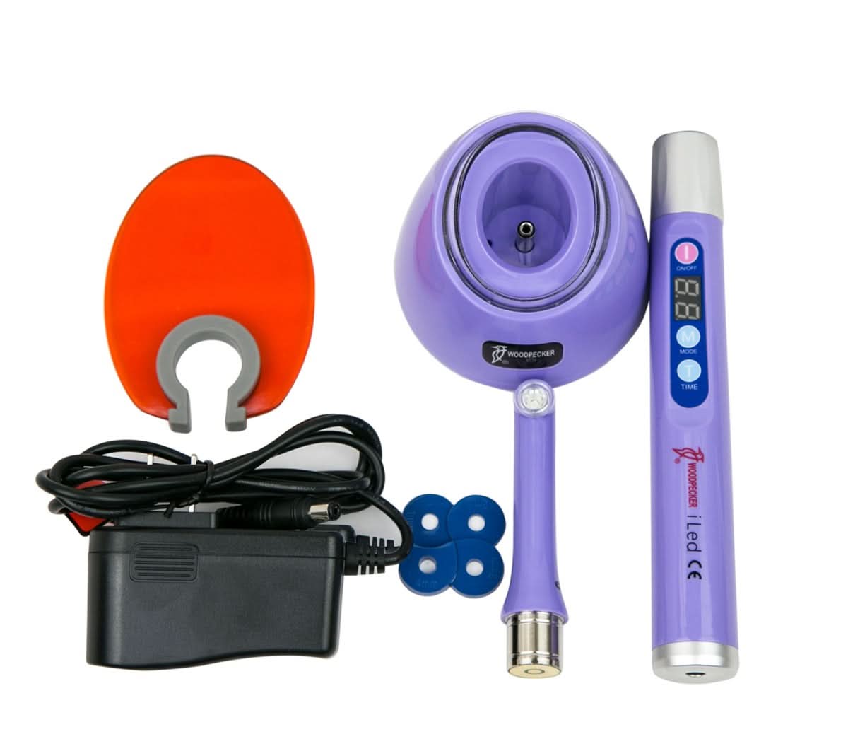Woodpecker iLED Curing Light Wireless 360° Rotary 1 Sec Curing Purple - pairaydental.com