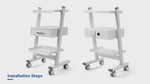 Dental Medical Mobile 3-layer Trolley Metal Built-in Socket Cart - pairaydental.com