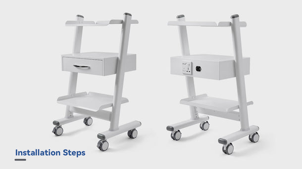Dental Medical Mobile 3-layer Trolley Metal Built-in Socket Cart - pairaydental.com