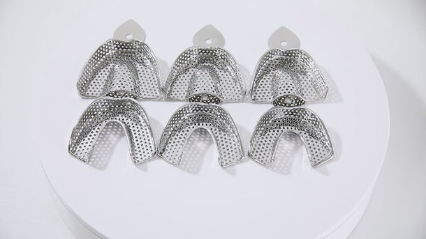 Dental Impression Tray Stainless Steel Denture Trays 3 Types 6pcs/Kit - pairaydental.com