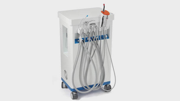 Dental Mobile Delivery Cart Unit 4 Holes with Curing Light and Scaler Handpiece - pairaydental.com