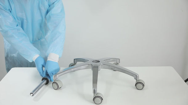 Dental Assistant Stool Chair Armrest Height Adjustable 360° Rotated Blue - pairaydental.com