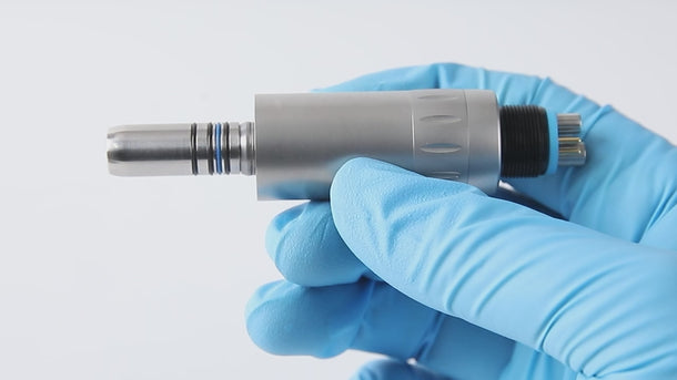 4:1 Fiber Optic Contra Angle Handpiece Mini Head Internal Channel Quattro Spray - pairaydental.com