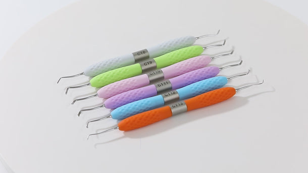 Restoration Instruments Enamel Chisel Set 6 Models Colors - pairaydental.com