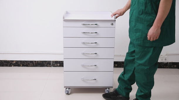 Dental Mobile Cabinet Cart NW-P4 Rolling Storage Trolley Five Drawers - pairaydental.com 