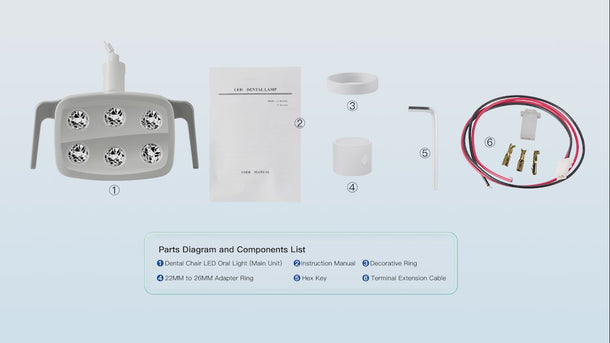 Dental Unit Chair LED Oral Light 9W 6 White Lights - pairaydental.com
