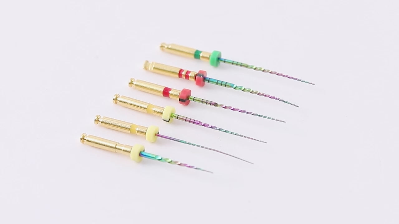 Dental Rotary Engine Super Files Rainbow NiTi Files Thermal Activation 25mm 6pcs/Pack - pairaydental.com