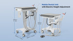 Dental Delivery Unit Mobile Cart 4 Hole Integrated Scaler & Curing Light Adjustable Height Electric Lifting - pairaydental.com