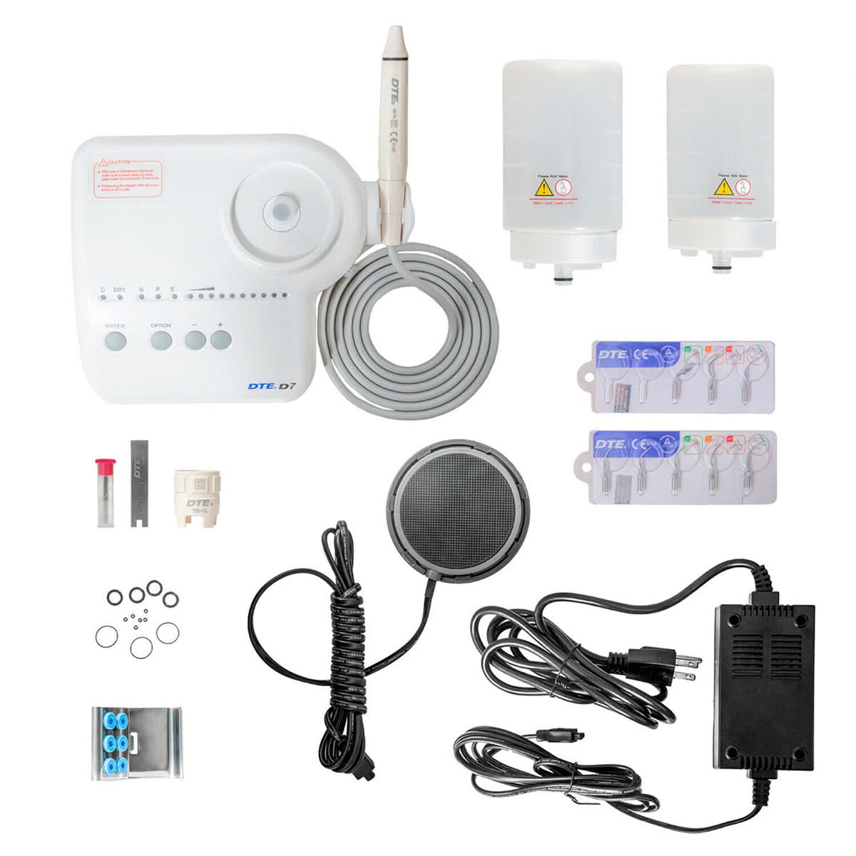 Woodpecker DTE D7 Ultrasonic Scaler Kits 8 Tips 2 Water Bottles - pairaydental.com