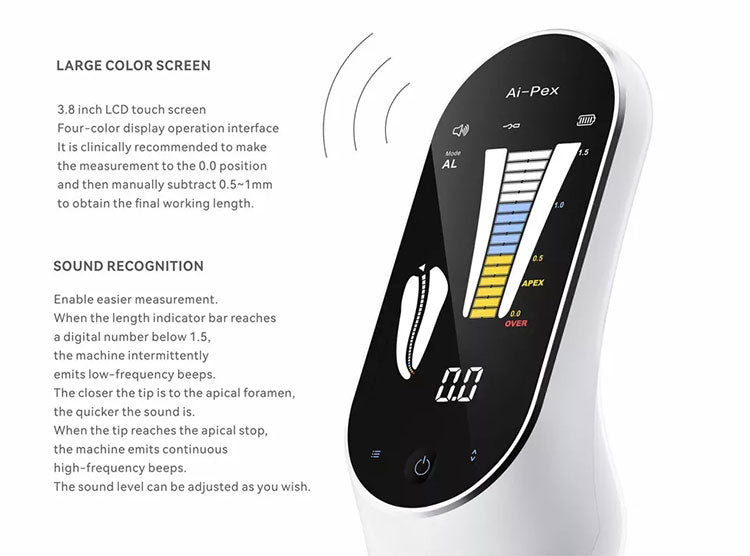 Woodpecker Ai-Pex Apex Locator with Pulp-Testing function Root Canals 3.8" LCD - pairaydental.com