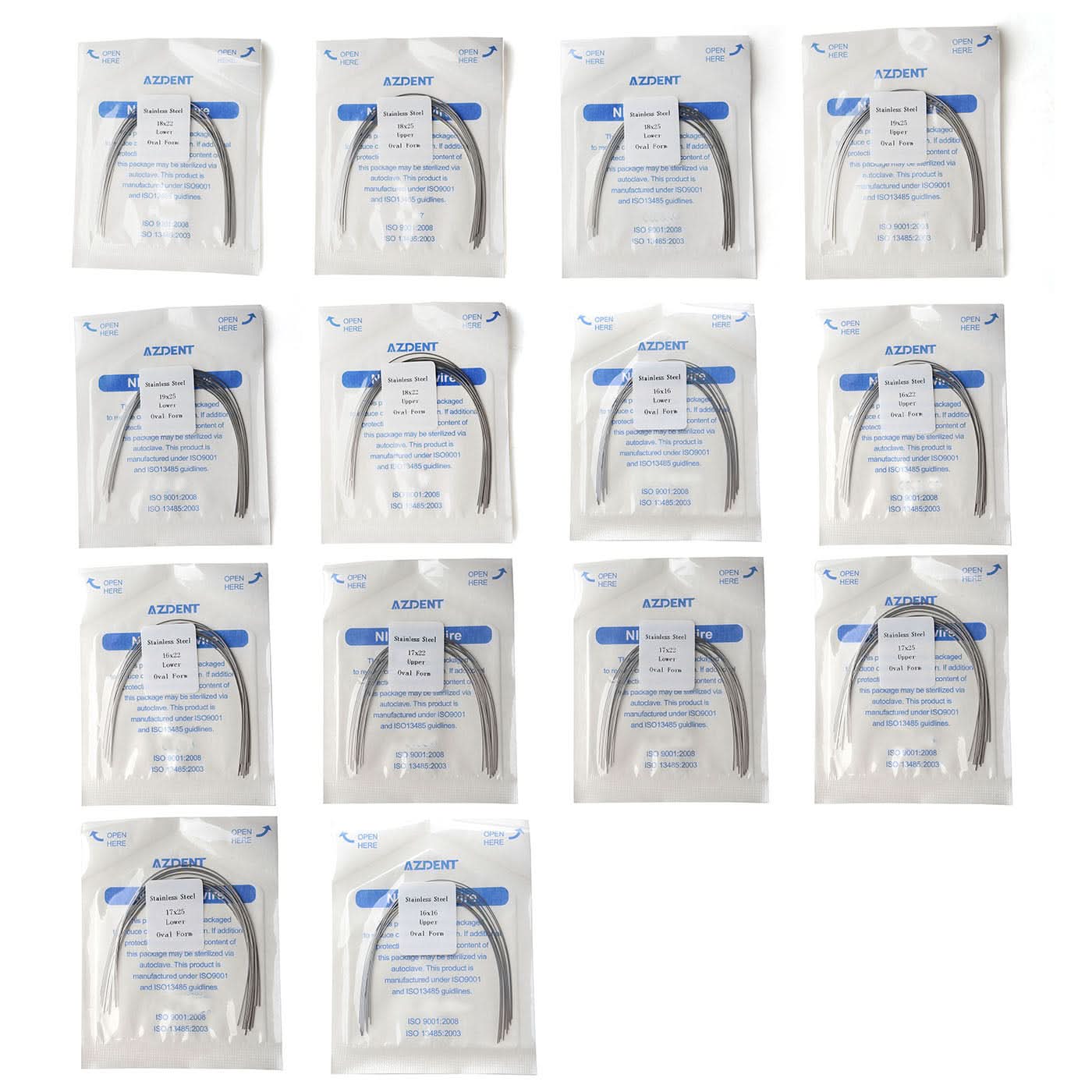 Orthodontic Archwire Stainless Steel Rectangular Oval 0.016-0.019 x 0.016-0.025 Upper/Lower 10pcs/Pack - pairaydental.com