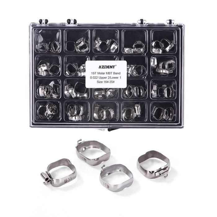 Orthodontic 1st Molar Bands with Buccal Tube MBT 0.022 #16-#35 U2/L1 80pcs/Box - pairaydental.com