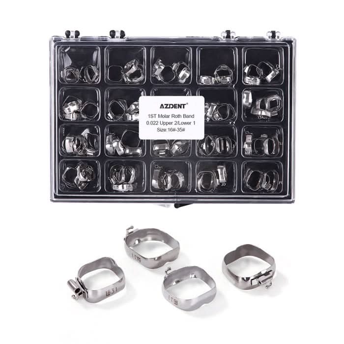 Orthodontic 1st Molar Bands with Buccal Tube Roth 0.022 #16-#35 U2/L1 80pcs/Box - pairaydental.com