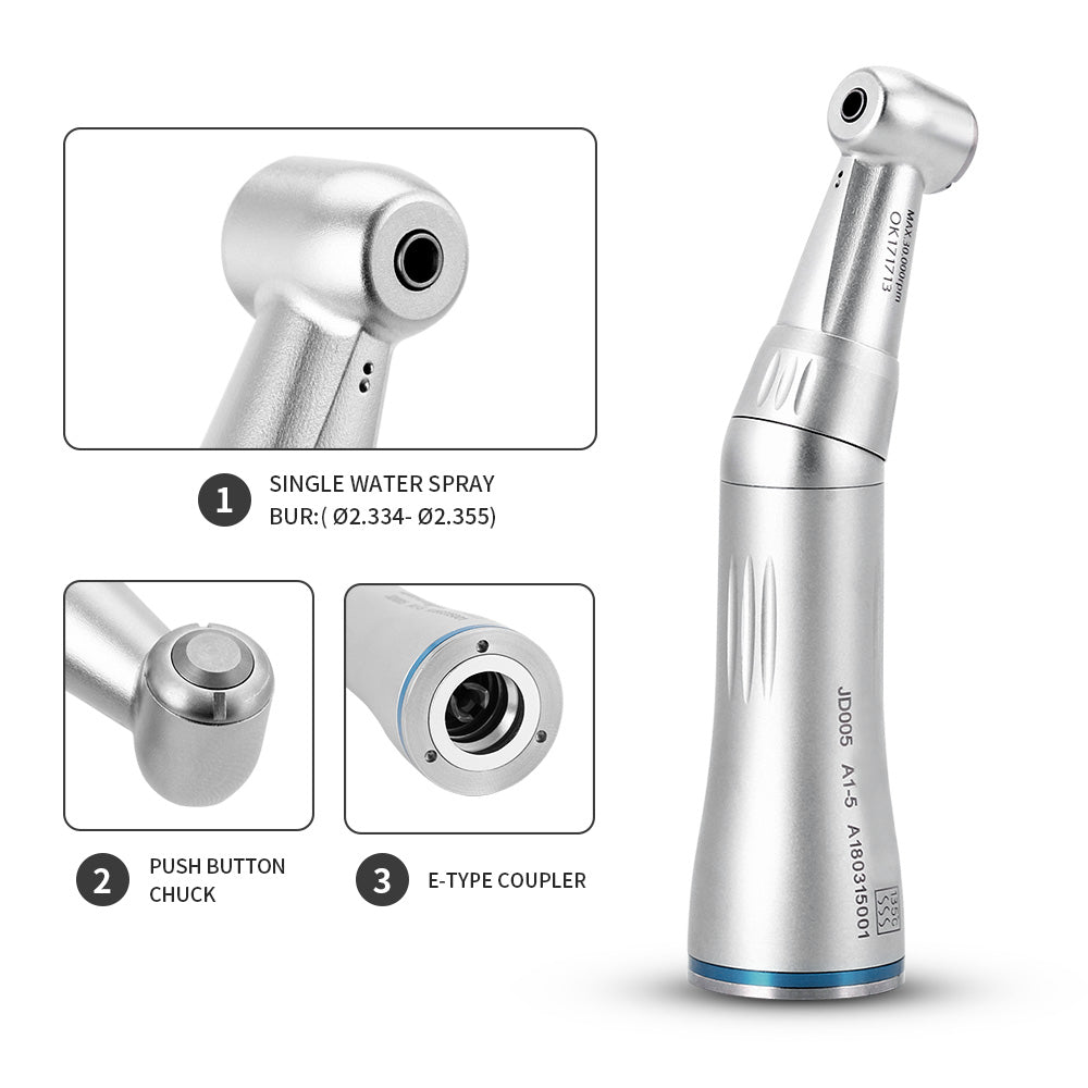 1:1 Contra Angle Low Speed Handpiece Internal Water Push Button - pairaydental.com