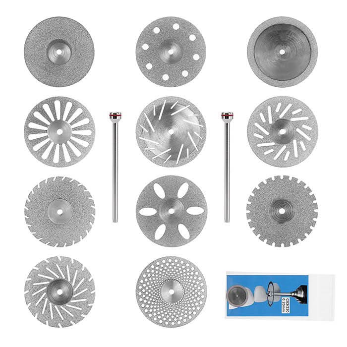 Dental Lab Diamond Disc Cutting Double Side Polishing Disk 11 Models - pairaydental.com