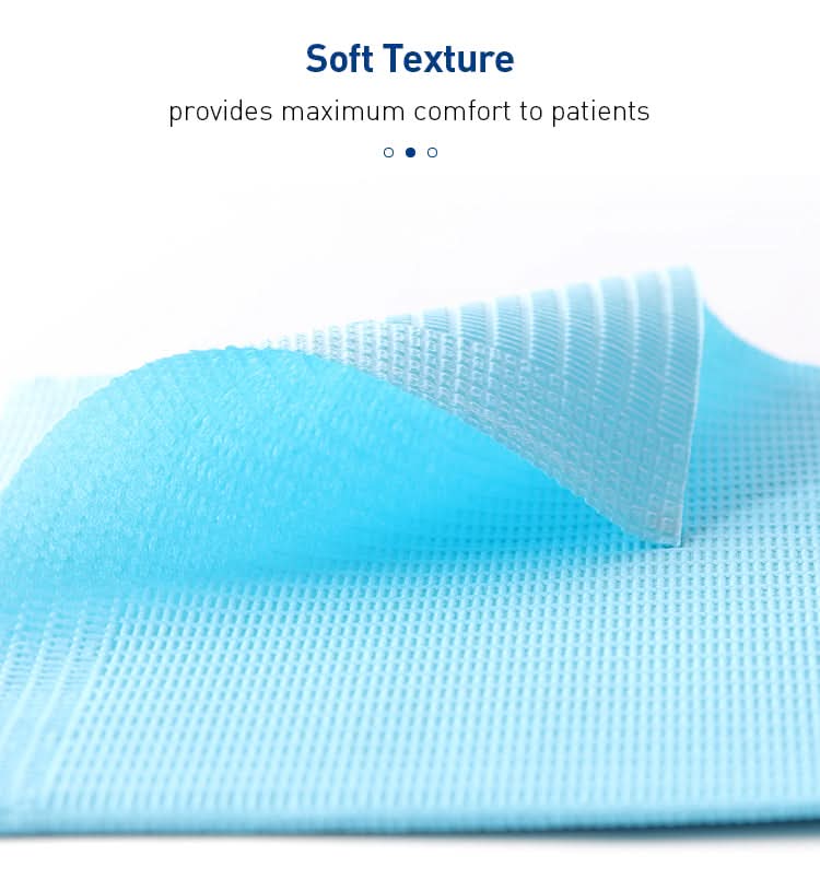 500pcs Disposable Patient Bibs 13x18 inch  2-Ply Paper/1-Ply Poly