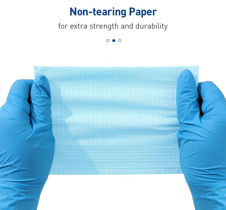 500pcs Disposable Patient Bibs 13x18 inch  2-Ply Paper/1-Ply Poly