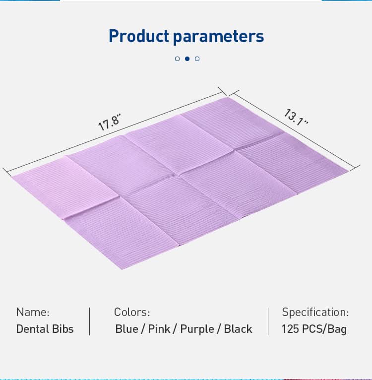 500pcs Disposable Patient Bibs 13x18 inch  2-Ply Paper/1-Ply Poly