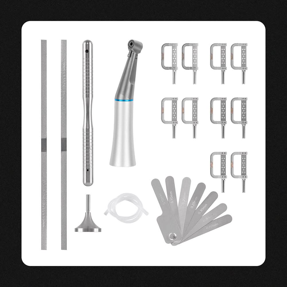 1:1 Interproximal Reciprocating Contra Angle Handpiece+10pcs Strips Kit - pairaydental.com