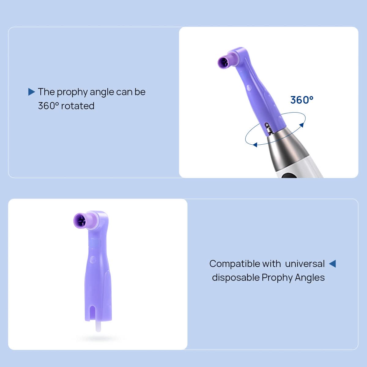 Cordless 360° Rotating Hygiene Prophy Handpiece 3 Speed Settings & 2 Prophy Angles - pairaydentall.com