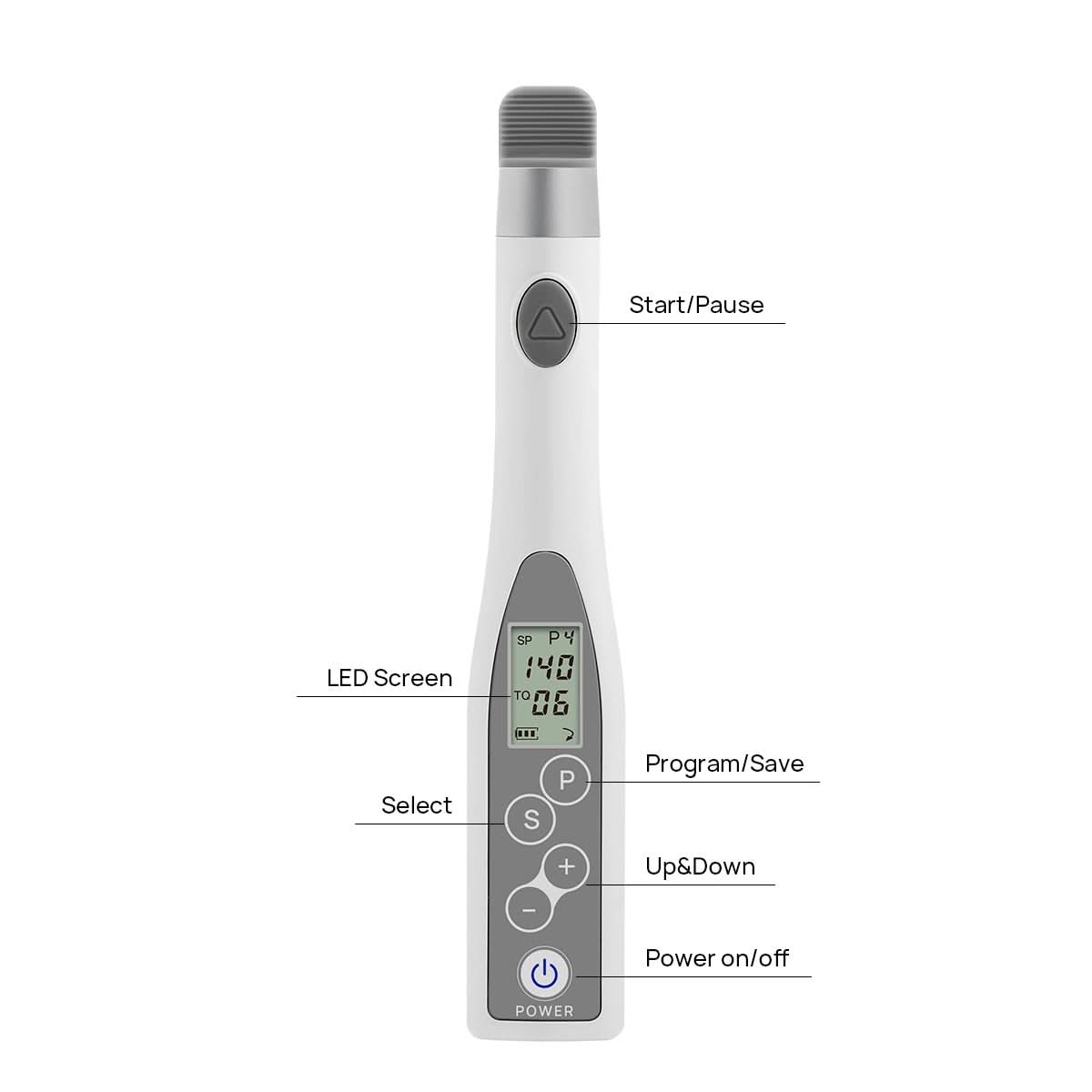 Mini Cordless Endo Motor Handpiece Reciprocation Function 16:1 Contra Angle 9 Programs - pairaydental.com