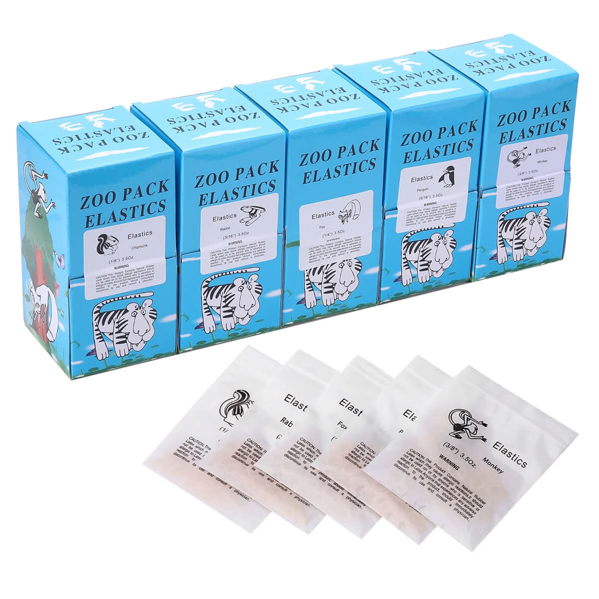 Orthodontic 3.5 OZ Rubber Bands Latex Braces Force 5 Sizes 5000pcs/Box - pairaydental.com