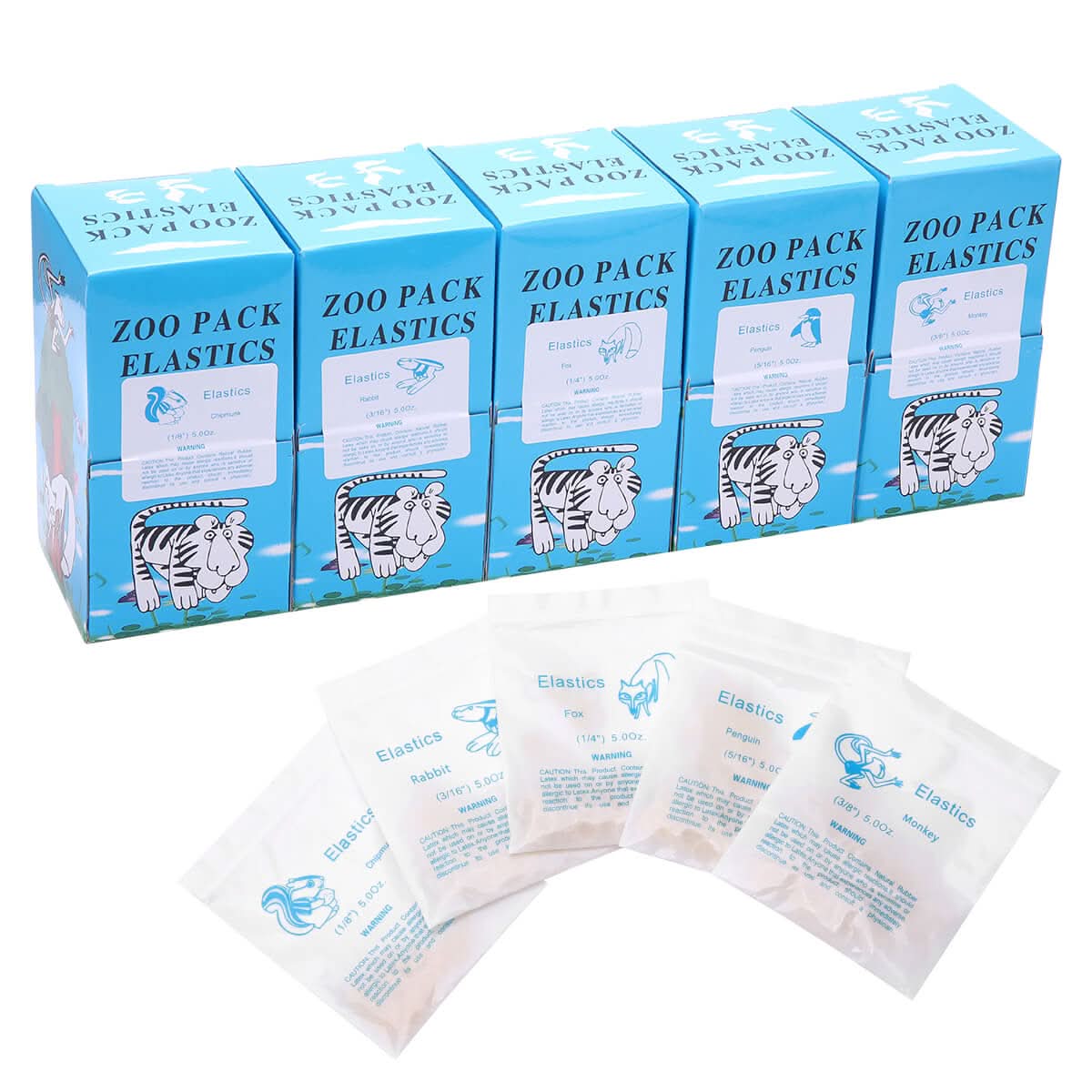Orthodontic 5.0 OZ Rubber Bands Latex Braces Force 5 Sizes 5000pcs/Box - pairaydental.com