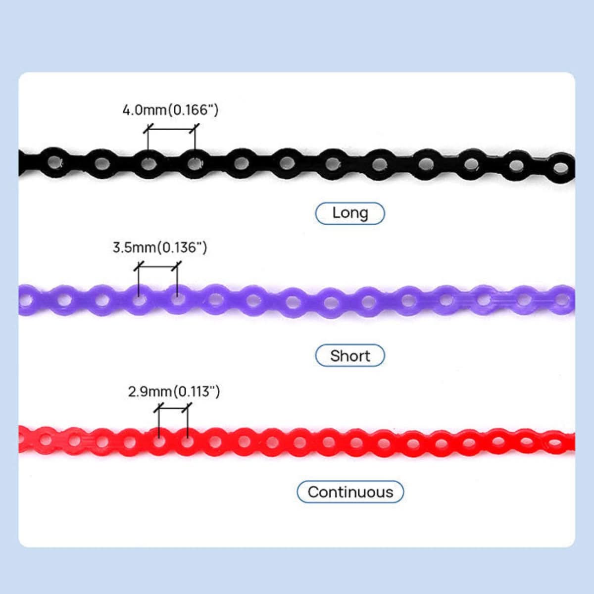 Orthodontic Elastic Power Chains 10 Colors 15 ft/Roll - pairaydental.com