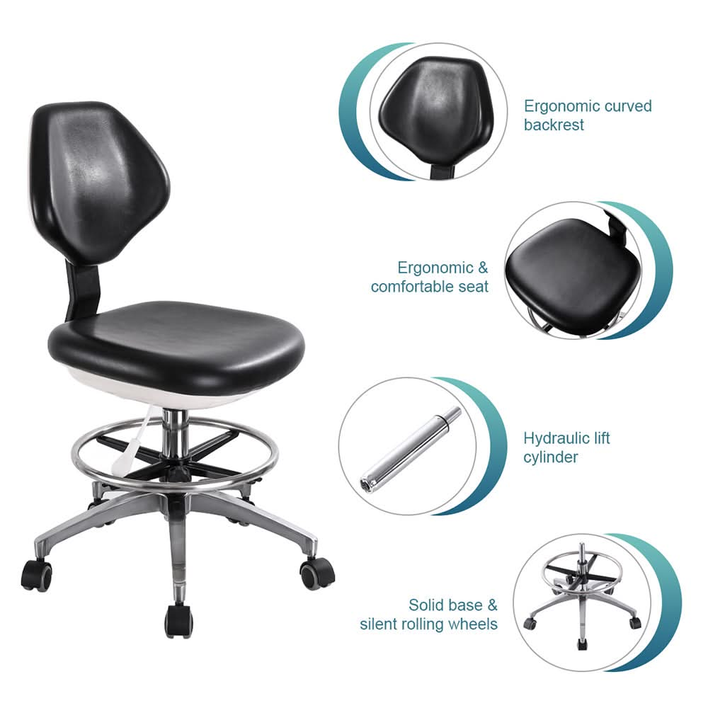 Dental Doctor Chair With Adjustable Seat And Backrest 360-Degree Rotat