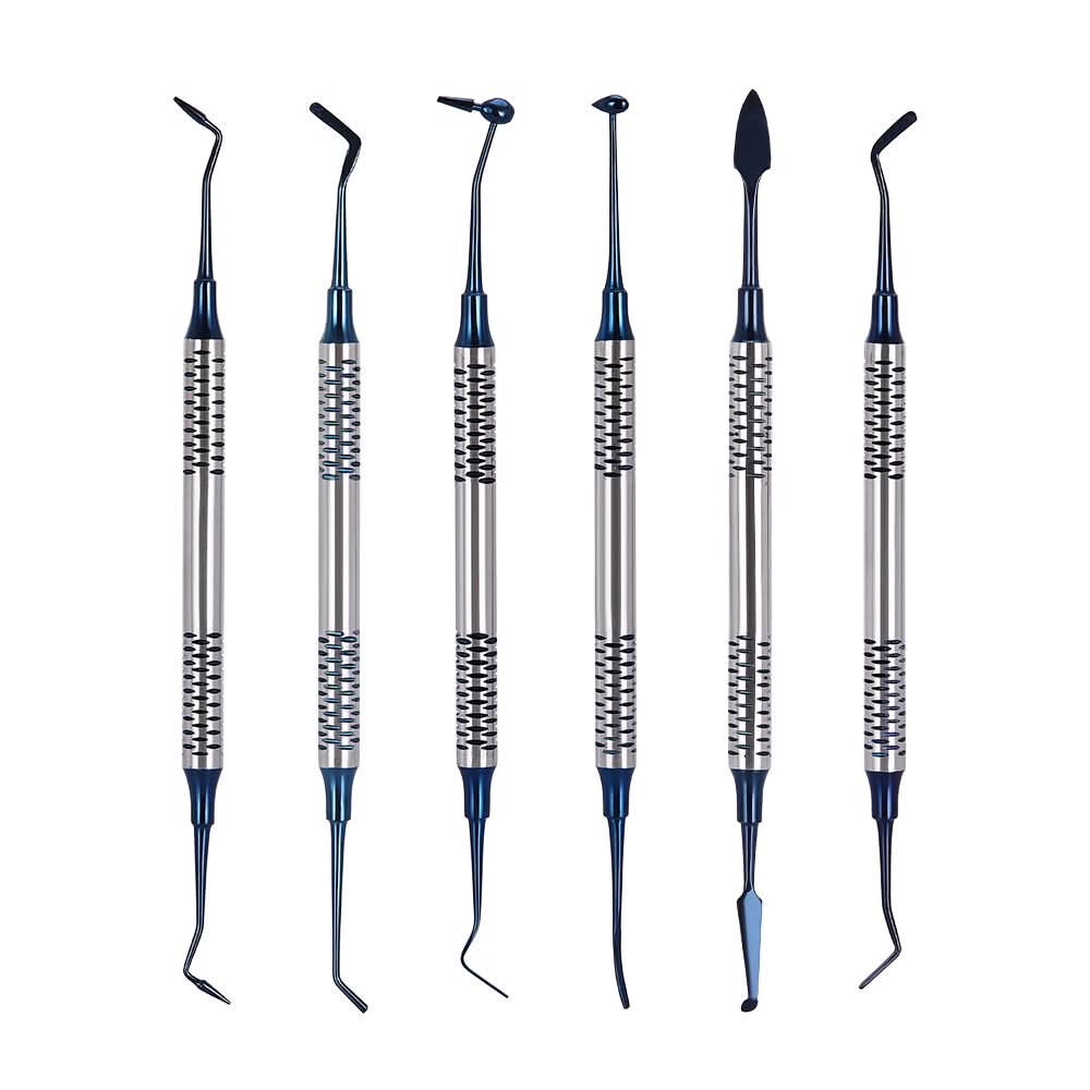 Dental Composite Resin Filling Spatula Tools Blue 6pcs/Kit - pairaydental.com