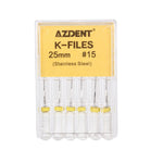 Endo Hand K-Files Stainless Steel #15 25mm 6pcs/Pk - pairaydental.com