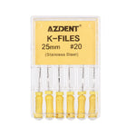 Dental Hand Use K-Files Stainless Steel #15-80 25mm 11 Models 6pcs/Pk - pairaydental.com