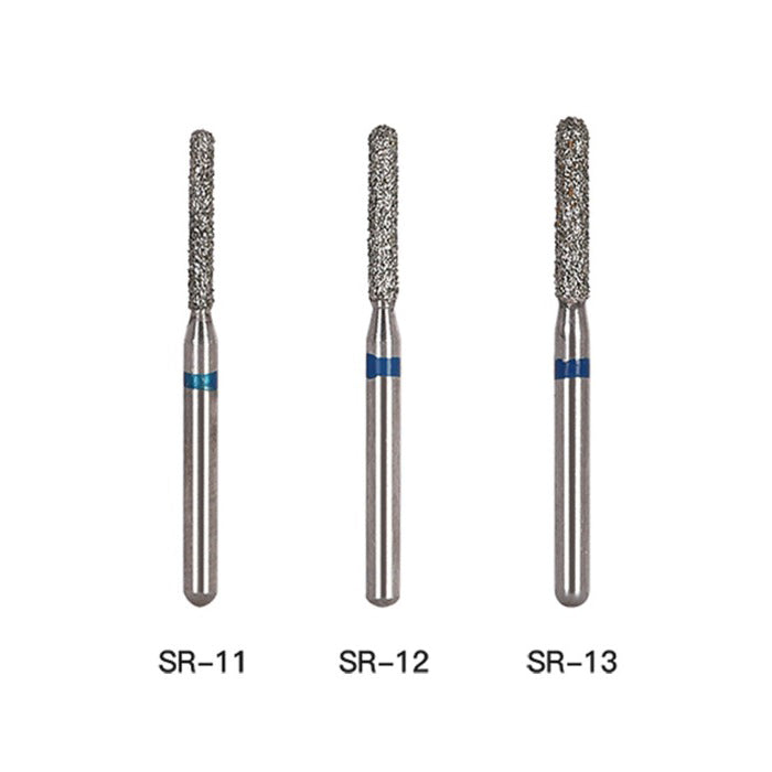Dental Diamond Bur SR Series Round End Cylinder Full Size 5pcs/Pack - pairaydental.com