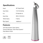 1:4.2 Dental Electric Handpiece 45 Degree Contra Angle Internal Water Fiber Optic - pairaydental.com