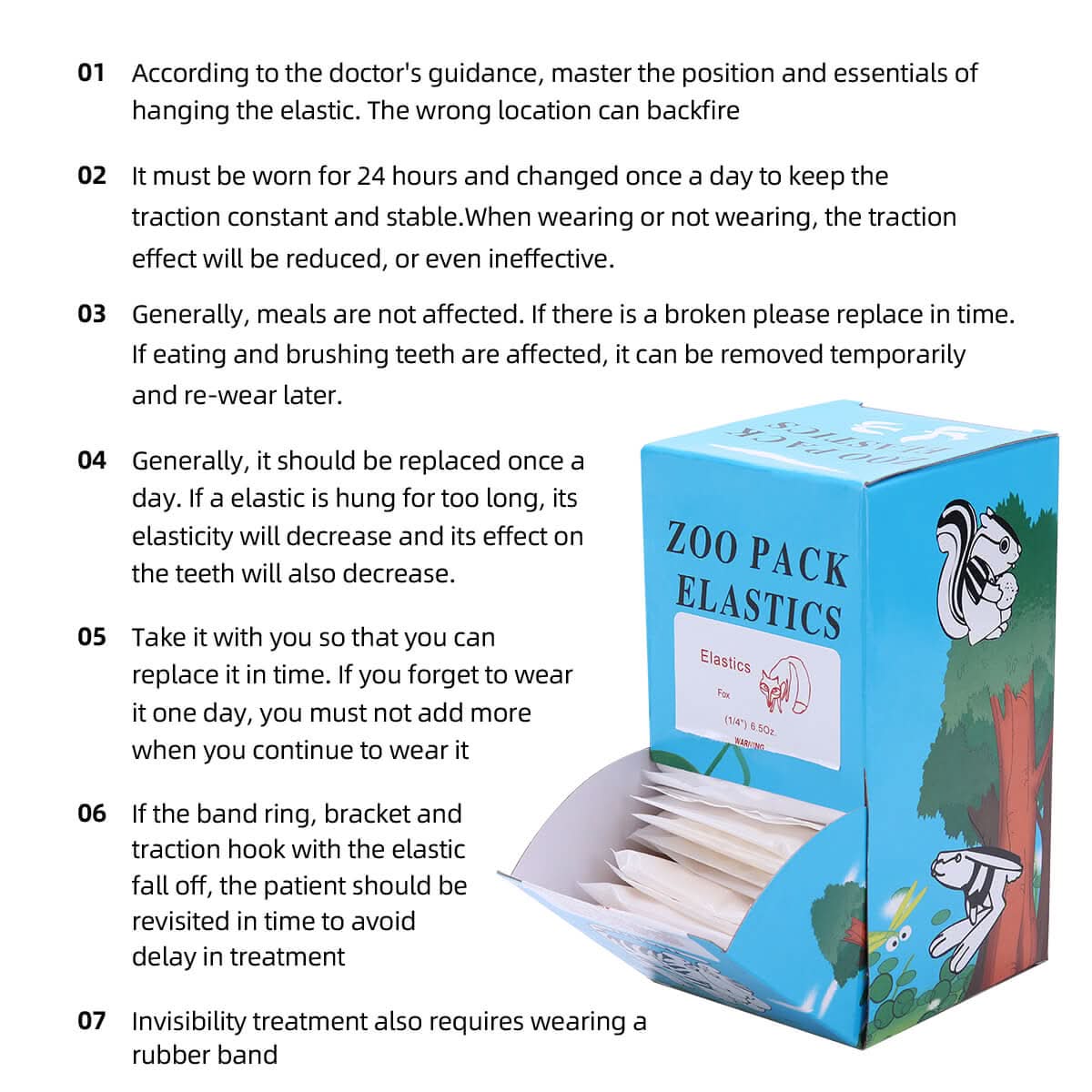 Orthodontic 6.5 OZ Rubber Bands Latex Braces Force 5 Sizes 5000pcs/Box - pairaydental.com