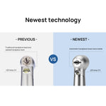 LED High Speed Handpiece 2/4 Hole Torque Head Push Button E-generator Triple Water Spray Ceramic Bearings - pairaydental.com